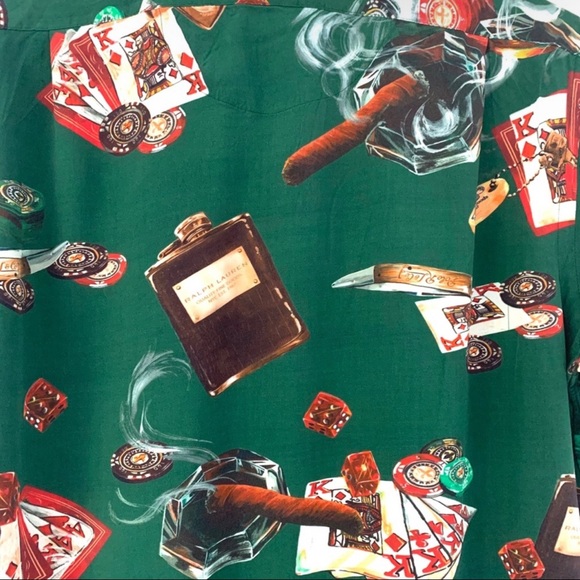 Polo Ralph Lauren Classic Fit Poker Print Shirt In Poker Art Cigar size Medium - Picture 3 of 3